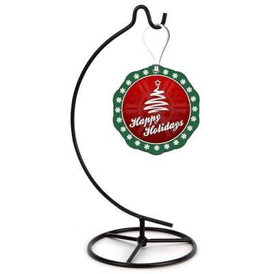 11 Inch Single Black Ornament Display Stand, Glass Ball Hanger for Hanging Air Plants Terrariums, Witch Ball, Christmas & Wedding Ornaments, Perfect for Home and Office Decor