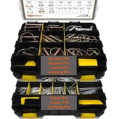 380 Pcs Heavy Duty Pin Kit, Hitch, R, Hair, Lynch, PTO Pins for Trucks, Trailers, Tractors, Mowers, Accessories, Farm, Lawn, Hitches, Garden