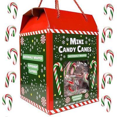 Mini Christmas Peppermint Candy Canes, 200 Pieces | Individually Wrapped, Holiday Candy, Festive Tree Decorations, Seasonal Gift, Classic Candies