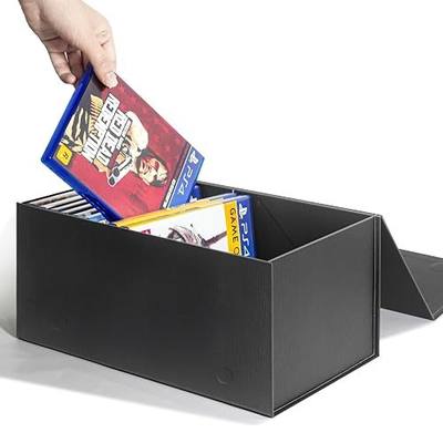 Video Game Storage Boxes, Blu-Ray Storage Boxes, Magnetic Video Game Box Protector Case, Store Up to 20 Cases – 1 Pack