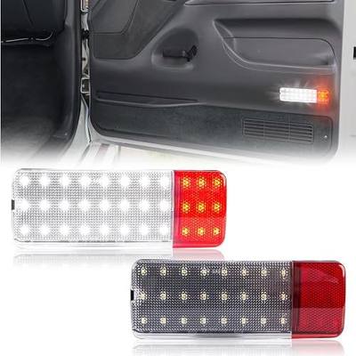 GemPro LED Interior Door Pannel Lights for 1992-1996 Ford F150 F250 Bronco, 92-97 F350 Door Reflector Courtesy Lamps 2PCS (Red&White)