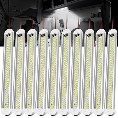12v LED Interior Light Bar,CT CAPETRONIX 120LEDs 1500LM 8W DC 12 Volt led Strip Lights with ON/Off Switch,for Enclosed Cargo Trailer, Car RV Van Truck Lorry Camper Boat Caravan Motorhome (10Pack)