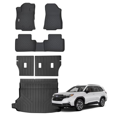 Floor Mats for 2025 2026 Forester All Weather Trunk Mat with Backrest Mat TPE Rubber Floor Liner Set Cargo Liner for 2025 2026 Forester Accessories