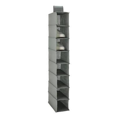 Amazon Basics 8-Tier Hanging Closet Shelf Shoe Organizer, Space Saving Storage, Foldable, 11.5 x 41 x 5.5 in, Dark Grey | for Closet Storage