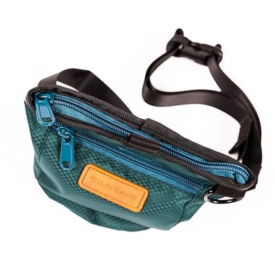 Wilderdog Dog Training Treat Pouch with Magnetic and Zipper Closure, Carabiner Attached, Adjustable Waist Strap - Green