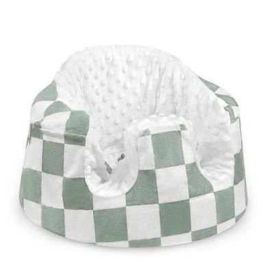 DILIMI Minky Seat Cover Compatible with Bumbo Seat, Removable Ultra Soft Comfortable Warm Seat Slipcover for Baby Girl and Boy, Green Checkered