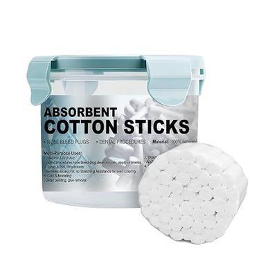 100Pcs Dental Cotton Rolls Nosebleed Plugs for Kids Adults Nose Bleed Stopper Hypoallergenic Mouth Gauze High Absorbent Oral Cleaning with Carry Box (12mm)