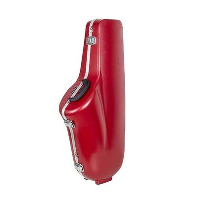 Crossrock ABS Tenor Saxophone Case – Contoured Red Finish, Long-Pile Black Plush Interior, Accessory Pocket, Security Lock & Detachable Strap