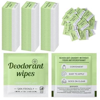 Timgle 100 Pcs Deodorant Body Wipes Individually Wrapped Homeless Travel Antiperspirant Deodorant Sweat Wipes for Women Men Teen Sports Travel Clean Skin Armpit Sweating(Small,Cucumber)