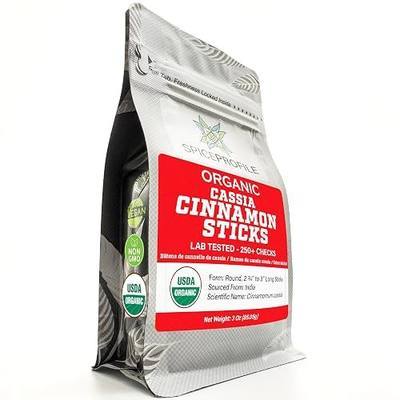 Spice Profile Organic Cassia Cinnamon Sticks | 3 oz | Lab Tested