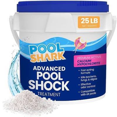 POOL SHARK 68% Calcium Hypochlorite Pool Shock | 25 lb Bucket Chlorine Granules | Pool Shock Treatment for Swimming Pools | Inground & Above Ground Pool Cleaning, Fast-Acting Chlorine Shock