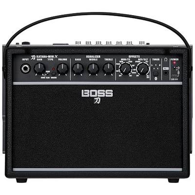 BOSS Katana-Mini X | Powerful 10-Watt Mini Amplifier for Electric, Acoustic & Bass | Tube Logic Design | Custom 5” Speaker | Versatile Sounds & Dual Effects | Bluetooth | Built-in Rechargeable Battery | - 10W Mini Practice Amp with Boss Tube Logic Tone, Custom 5-Inch Speaker in a Robust Wood Cabinet