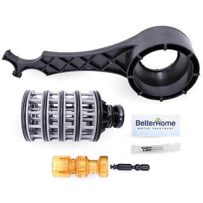 Complete GENUINE OEM Clack WS1 Water Softener Interior Rebuild Kit with Wrench - Parts Bundle Including Service Wrench, Spacer Stack, Downflow & Regenerant Pistons. Full Service Repair Kit