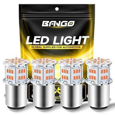 BANGO 1157 LED Bulb Red Brake Tail Light, 2057 2357 7528 BAY15D Super Bright for Car Tail Brake Parking Lights, 4 Pack
