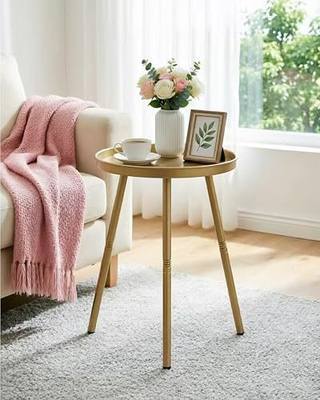 AOJEZOR Side Table: End Table for Any Room - Small Side Tables for Small Spaces Pure Golden with 3 Legged