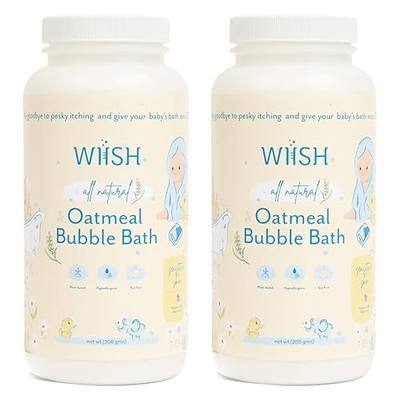 WIISH Baby Oatmeal Bubble Bath - Baby Bubble Bath for Sensitive Skin with 30% Colloidal Oatmeal | Aloe vera powder + Lavender powder Healing Ingredient, soothing Itchiness, Rashes, Dryness 32oz (520g)