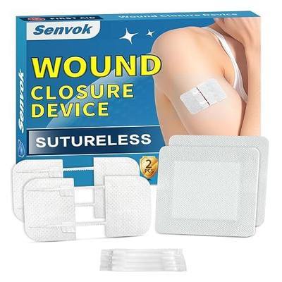 Zip Stitch Wound Closure Strips | 2-Pack Stitchless Butterfly Bandages | Adjustable Tension for Painless Laceration Repair, Post-Surgery Care & Emergency First Aid