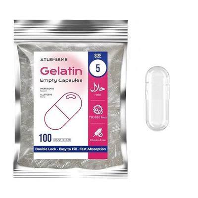 Empty Gelatin Capsules Size 5 - (100 Count) Very Small Empty Capsules Ideal for DIY Filling - Gel Caps