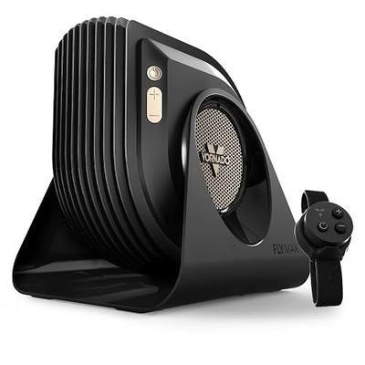 Vornado FLY MAX High Velocity Floor Fan, 4 Speed Settings, 180° Adjustable Tilt, Remote Control, 2300 FPM, Powerful Airflow, Fitness Cooling for Gym, Workout, and Training, Black