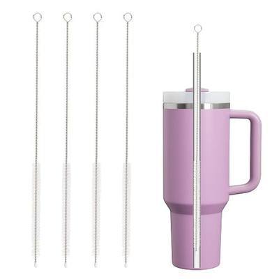 Straw Cleaner Brush for Stanley, 4Pcs Reusable Extra Long Straw Cleaning Brush for 14oz 20oz 30oz 40oz Stanley Mug, Cleaning Brush for All Plastic, Glass, Stainless and Silicone Straws
