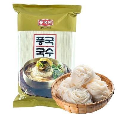 Korean Food Poongkukmyeon Dried Somen Udon Noodles, 3kg, Non-GMO Family Pk | Thin Korean wheat noodles in a large 3kg family-size pack for soups and noodle dishes