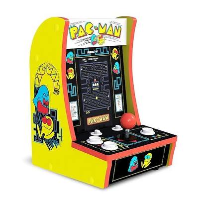 Arcade1Up Pac-Man Countercade Countertop Arcade Machine with 3 Retro Games, 7" LCD Screen and Full Size Real Feel Joysticks and Buttons