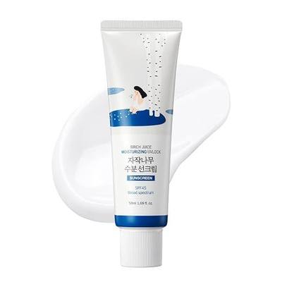 ROUND LAB Birch Juice Moisturizing UV LOCK SPF 45, 1.69 Fl Oz, Hydrating Lotion-like Lightweight Glow Sunscreen for Sensitive Skin, No White Cast, Fragrance-Free, Protector Solar, Korean Sunscreen | Hydrating Glow Lightweight Sunscreen for Sensitive Skin, No White Cast, Fragrance-Free, Protector Sol