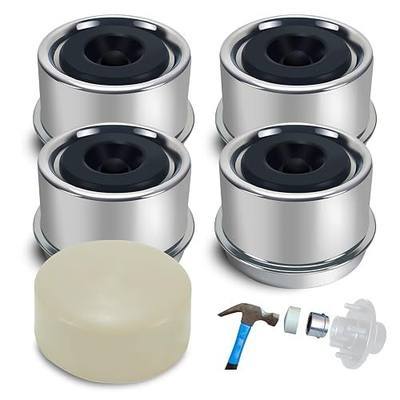 1.98 in Trailer Hub Dust Caps for 2,000-3,500 lb Axles, 4-Pack | Snug-fit, rust-resistant caps help protect trailer hubs from dirt and moisture. Includes rubber plugs and an install too