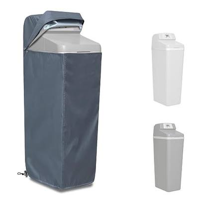 Water Softener Cover for WHES30E&WHES40E Grain Softener, 16 W x 21 D x 48 H | 600D Oxford Fabric, with a Zippered Opening at The Top, All-Season Waterproof, UV-Resistant Insulated Protective Cover, Grey