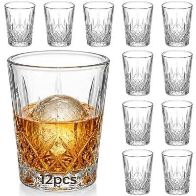Ruckae 12 Pack 1.5oz Shot Glasses Set Crystal Shot Glass Bulk Clear Cone Shot Glasses for Vodka Tequila Whiskey Liquor