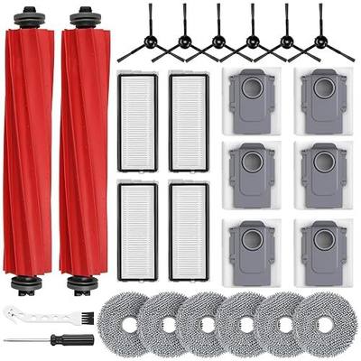 26PCS Accessories Kit for Roborock Q revo S/Qrevo Pro Robot Vacuum | 2 Main Brushes, 6 Dust Bags, 6 Mop Cloths, 6 Side Brushes, 4 Filters, 1 Cleaning Brush, 1 Screwdriver