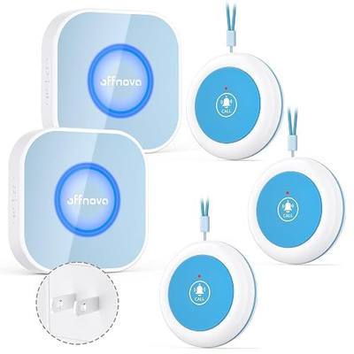 OFFNOVA Caregiver Pager, Wireless Call Button System for Seniors, 1000FT Range Emergency Alert Button for Patients/Elderly/Disabled, Waterproof Panic Call Bell for Home Nursing & Monitoring