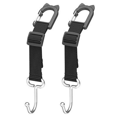 Purse Hook for Car, Adjustable Headrest Hooks, 2 Pack | 100 LBS Heavy Duty, Metal Construction, Includes Carabiner, Easy Install