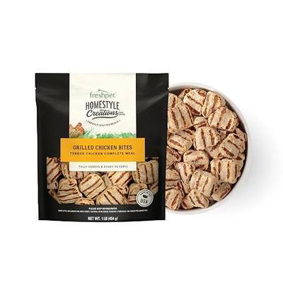 Freshpet Homestyle Creations Grilled Chicken Bites Tender Chicken Complete Meal Dog Food, 1lb