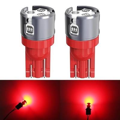 194 LED Light Bulbs Red, 194168 T10 wedge 175 W5W With Automotive-grade 6-SMD 3030 Chipsets LED Replacement Light Kit Error Free for Car Interior Dome Map Door License Marker Lights, Pack of 2