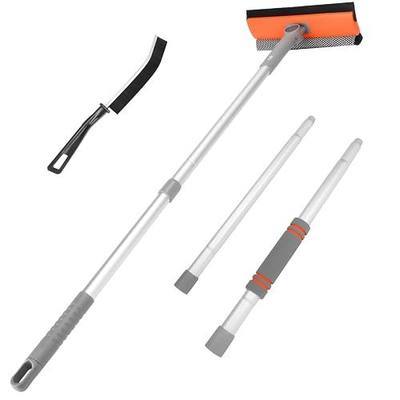 Professional Window Squeegee 62" with 180° Rotating Head & Adjustable Extension Pole Heavy-Duty Glass Cleaning Tool for Shower Doors, High Windows, Car Windshield - Includes Crevice Scraper