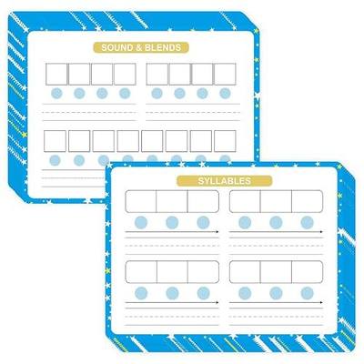 Sounds & Blends Dry Erase Sheets for Phonics Learning, Syllable & Letter Practice for Homeschool and Classroom Use, Ideal for Teachers and Students, Pack of 10, 9”x12”