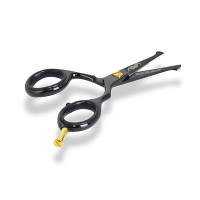 Rounded-Tip Trimming Scissors for Men – Stainless Steel High Carbon Beard, Mustache, and Ear Hair Grooming Scissor (Black-Round-Tip)