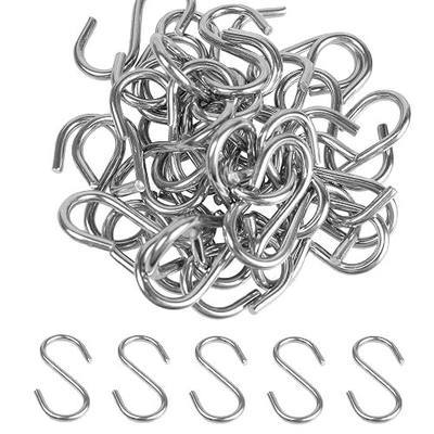 48PCS 1.2 Inch 304 Stainless Steel S Hooks, Heavy Duty M2 Hanging Hooks Mini S Shaped Hangers, Curtain Hanging Connectors S Shaped Utility Hooks