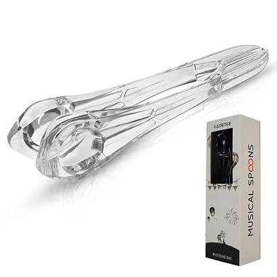 Kadence MSPN- 9" Jamming Series Musical Spoons | Polycarbonate Folk Percussion Instrument | Ergonomic Spoon Design | Clear