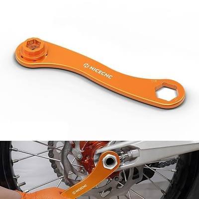 NICECNC Wheel Removal Tool 17X27X32mm Axle Wrench Spanner Motorcycle,Orange | Compatible with KTM 125-1290 EXC EXCF XC XCW XCF SX SXF Adventure DUKE LC4 SUPERMOTO 1998-2020 2021 2022 Aluminum Accessories