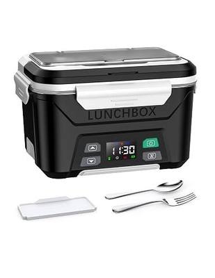 EAST OAK Cordless Electric Lunch Box for Adults, Heated Lunch Box Battery Powered with Automatic Heating, 5.5 Cups Portable Food Warmer with Removable Tray Divider
