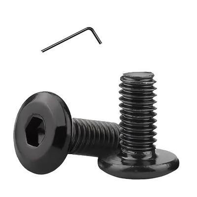 Metuja M6-1.0 x 15mm,50-Pack Black Flat Head Hex Socket Cap Screw Bolts,304 Stainless Steel,Fully Threaded M6 Bolts,Metric Fasteners for Furniture