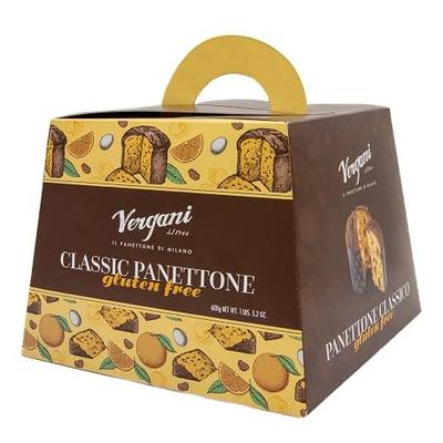 Vergani Gluten Free Classic Italian Panettone, Traditional Holiday Gift Cake in Box, 21.2 oz (600g), Made in Italy