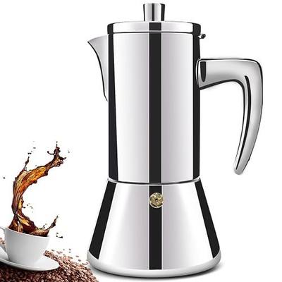 12 Cup Thickened 304 Stainless Steel Moka Pot Stovetop Espresso Maker Cafeteras Italian Percolator Espress Makers Capable Greca Mocha Coffee Machine for Induction Home and Camping 600ml 20oz