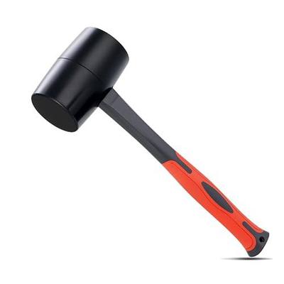 DESHIL Rubber Mallet 16 oz, Durable Rubber Hammer Head with Fiberglass Handle, Great for Flooring, Tent Stakes, Camp Trips, Woodworking, DIY Projects Home Decoration and Soft Blow Tasks without Damage