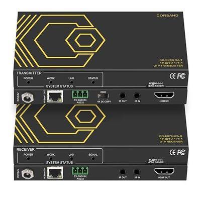 HDMI Extender Over Ethernet 4k 60HZ Uncompressed 18G/BPS Over Single Cat5/6 up to 40m(165ft), RS232+POE+IR+HDCP2.2, HDR CEC EDID Management.