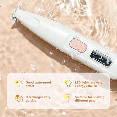 Pet MicroPrecision Trimmer, 2025 New Rechargeable Low Noise Cordless Dog Paw Trimmer with LED Light, Multifunctional Pet Hair Clippers for Paws Eyes Ears Face Rump (1)