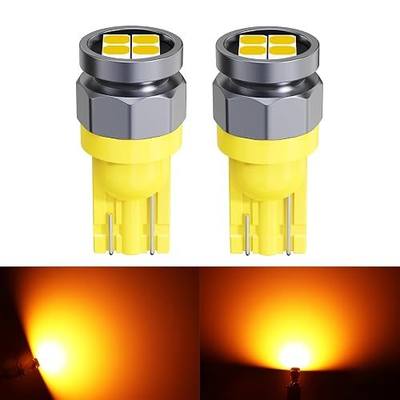 194 LED Bulb Amber for Car Side Marker, 168 175 2825 W5W T10 4-SMD 3030 Error Free, 550 Lumens Extreme Bright for License Plate Map Door Courtesy Trunk Parking Dome Lights (Pair)