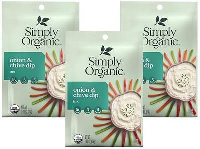 Simply Organic Onion & Chive Dip Mix, Certified Organic | 1 oz (Pack of 3)